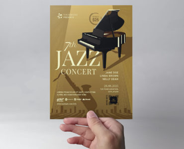 Jazz Music Night Flyer Template - PSD, Ai & Vector