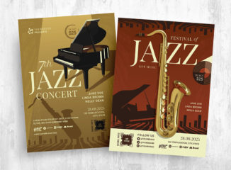 Jazz Music Night Flyer Template - PSD, Ai, EPS, Vector