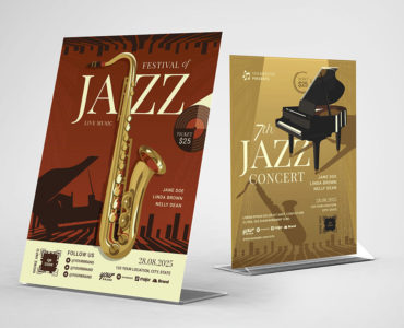 Jazz Music Night Flyer Template - PSD, Ai & Vector