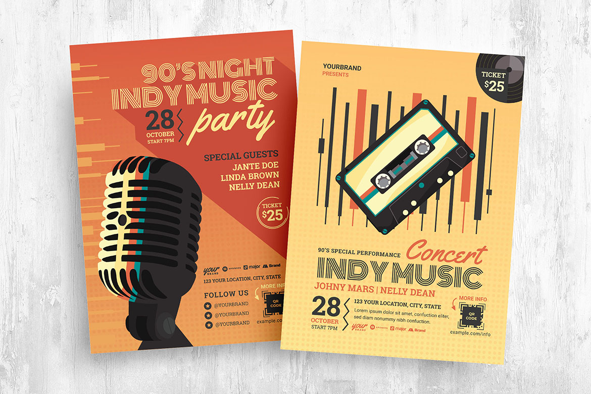 Live Music Night Flyer Template in PSD & Vector