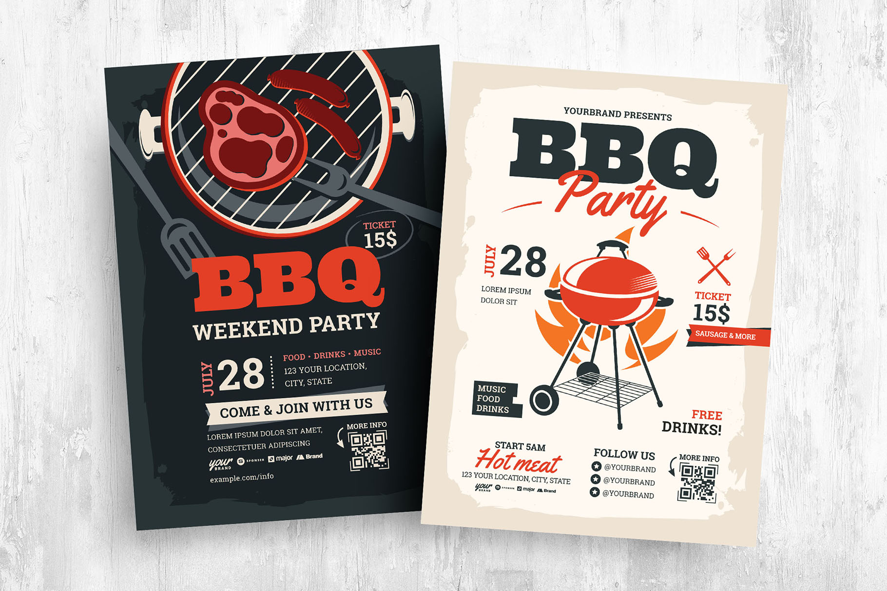 Barbecue Flyer Templates [PSD, Ai, Vector] - BrandPacks Throughout Free Bbq Flyer Template