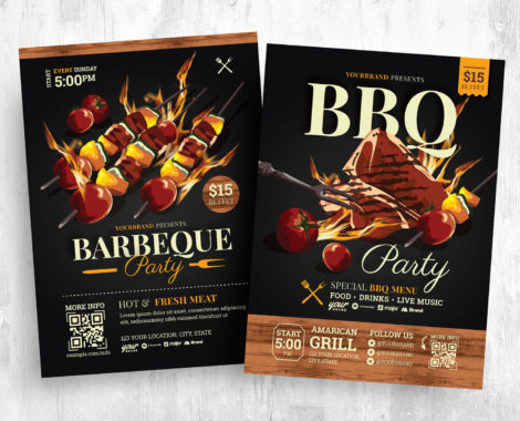 BBQ Flyer Template in PSD/Vector