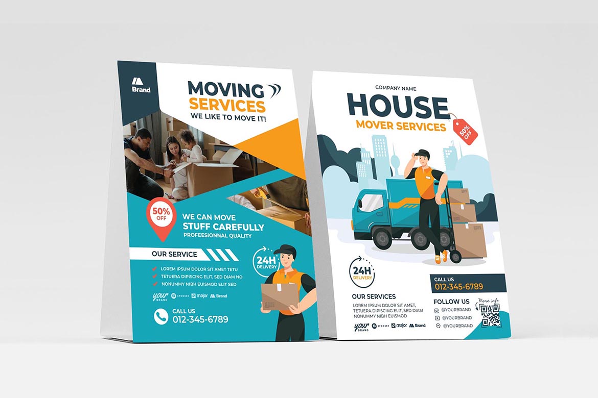 House Mover Flyer Template [PSD, Ai, Vector] - BrandPacks Pertaining To Moving House Cards Template Free