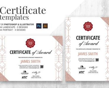 Art Deco Certificate Templates (PSD, Vector, Ai)