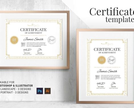 Art Deco Certificate Template (PSD, Ai, Vector)