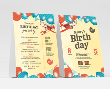 Children's Birthday Party Flyer / Invitation Template (PSD, Ai, Vector)