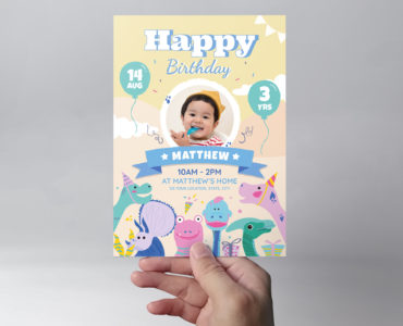 Boy's Birthday Flyer Template (PSD, Vector, Ai)