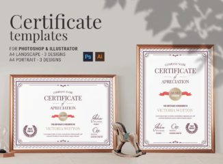 Certificate Template (PSD, Ai, Vector)