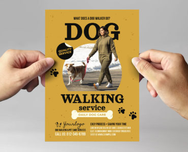 Dog Walking Service Flyer Template [PSD, Ai, Vector]