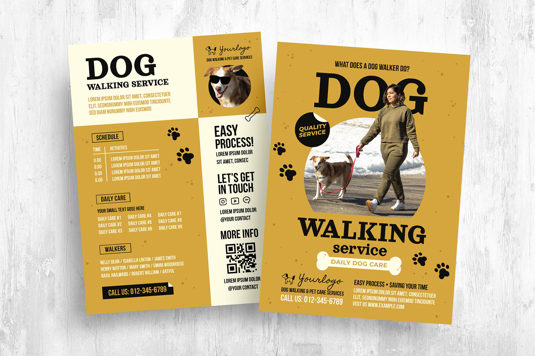 Dog Walking Service Flyer Template [PSD, Ai, Vector] - BrandPacks Intended For Dog Walking Flyer Template