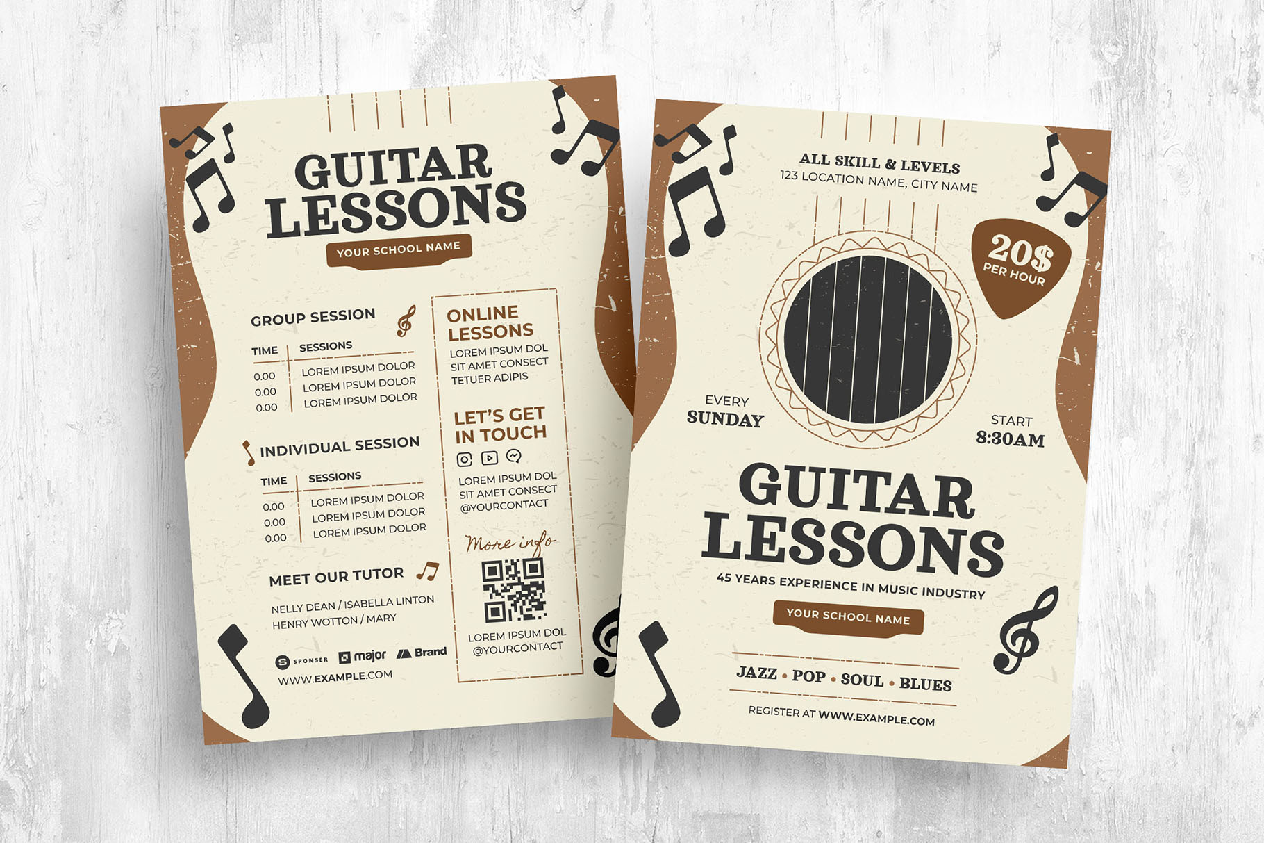 Guitar Lesson Flyer Template Free