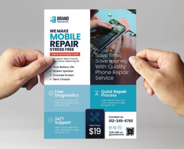 Mobile Phone Repair Service Templates (PSD, Ai, Vector, EPS)
