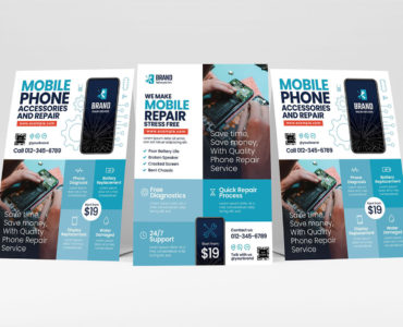 Mobile Phone Repair Service Templates (PSD, Ai, Vector, EPS)