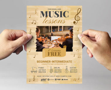 Music Lessons Flyer Template [PSD, Ai, Vector]