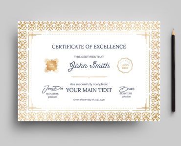 Ornate Certificate Template (PSD, Ai, Vector)