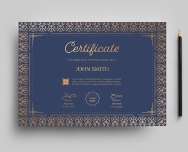Ornate Certificate Template (PSD, Ai, Vector)