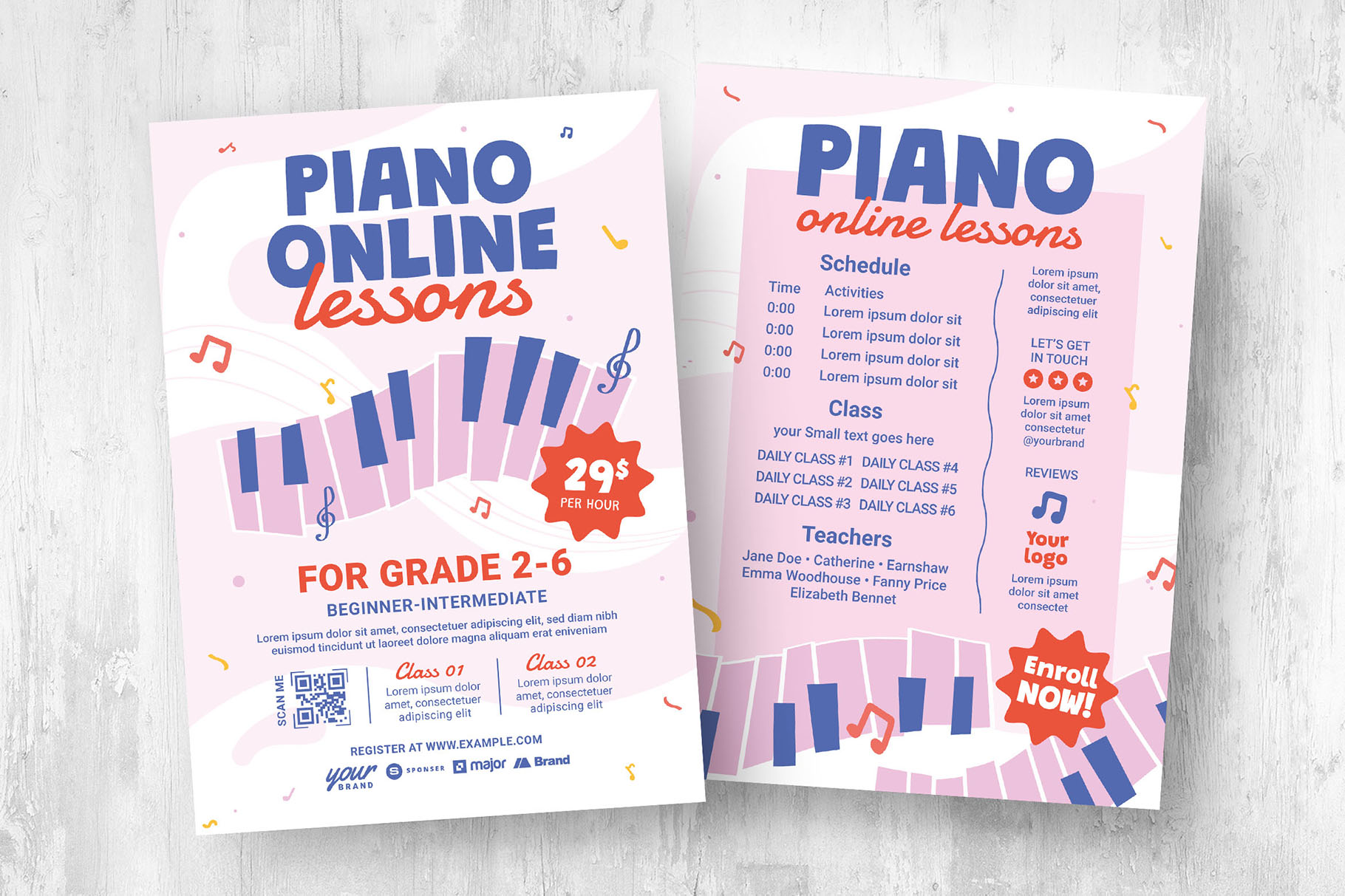 Piano Lesson Flyer Template [PSD, Ai, Vector]