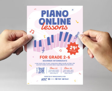 Piano Lesson Flyer Template [PSD, Ai, Vector]