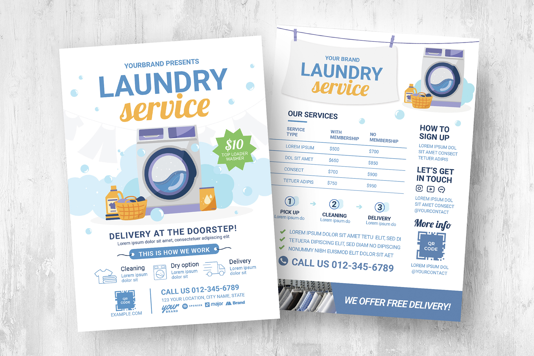 Laundry Service Flyer Template [PSD, Ai, Vector] - BrandPacks For Laundry Flyers Templates