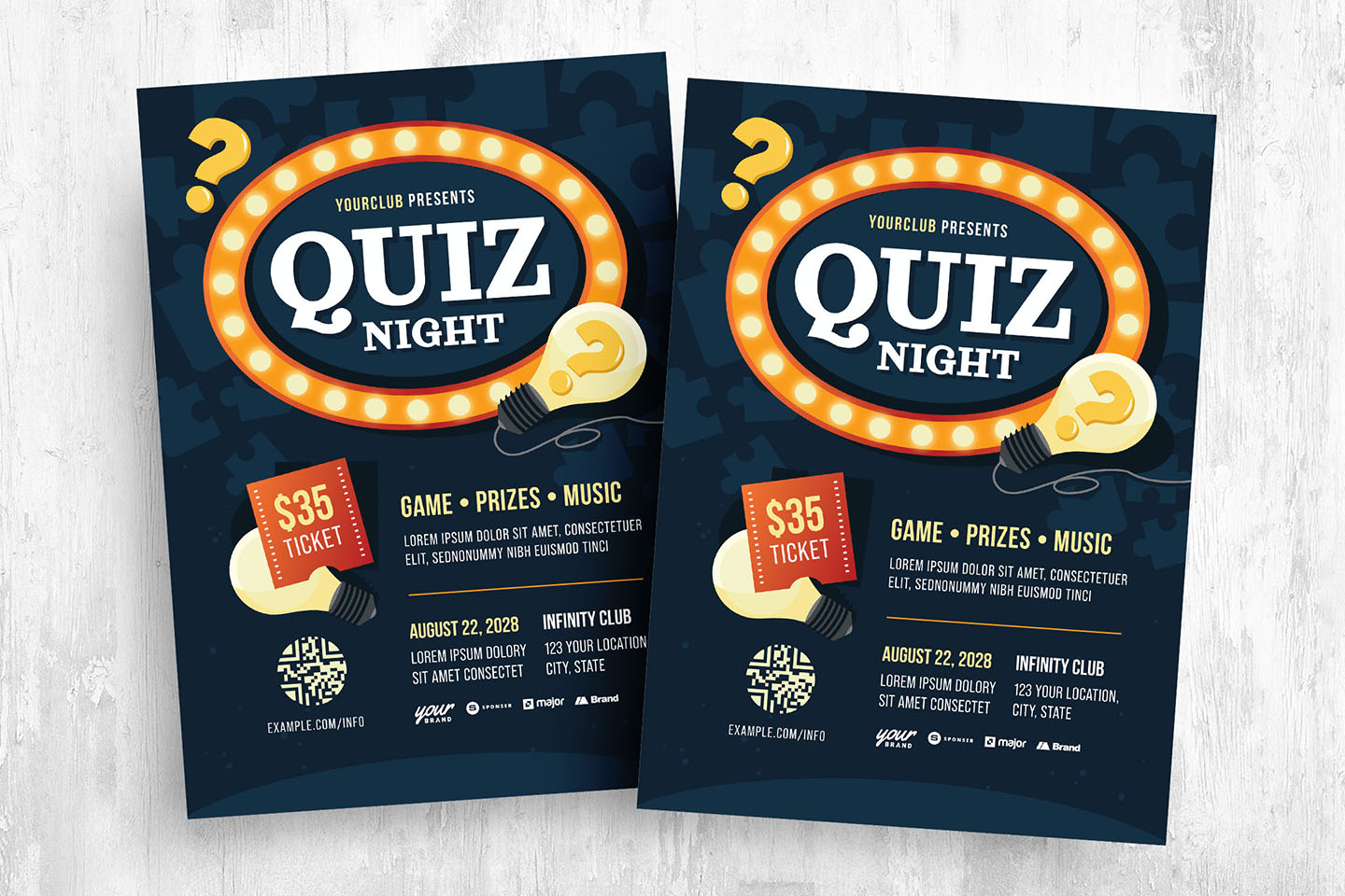 Pub Quiz Flyer Template [PSD, Ai, Vector] - BrandPacks With Trivia Night Flyer Template Free