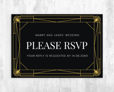 Art Deco Wedding Invite Templates (PSD, Ai, Vector)