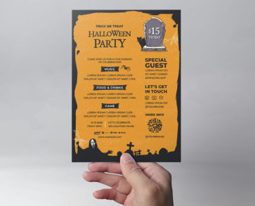 Illustrated Trick or Treat Halloween Flyer Template