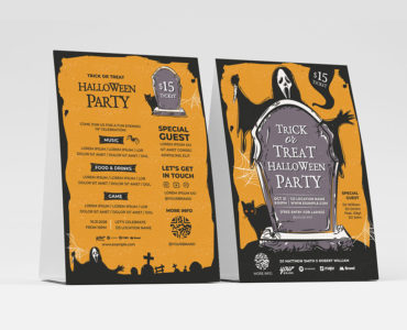 Illustrated Trick or Treat Halloween Flyer Template