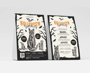 Halloween Flyer Templates with Hand Sketched Illustrations (in PSD, Ai, Vector)