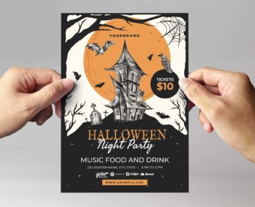 Haunted House Halloween Flyer Template [PSD, Ai, Vector]