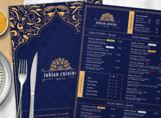 Indian Restaurant Menu Template [PSD, Ai, Vector, INDD)