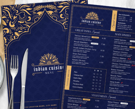 Indian Restaurant Menu Template [PSD, Ai, Vector, INDD)