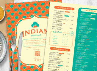 Indian Restaurant Menu Template (PSD, Ai, Vector, INDD)