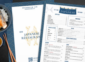 Japanese Sushi Restaurant Menu Template (PSD, Ai, Vector, INDD)