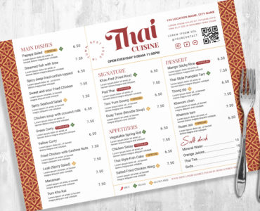Thai Restaurant Menu Template (PSD, AI, INDD)