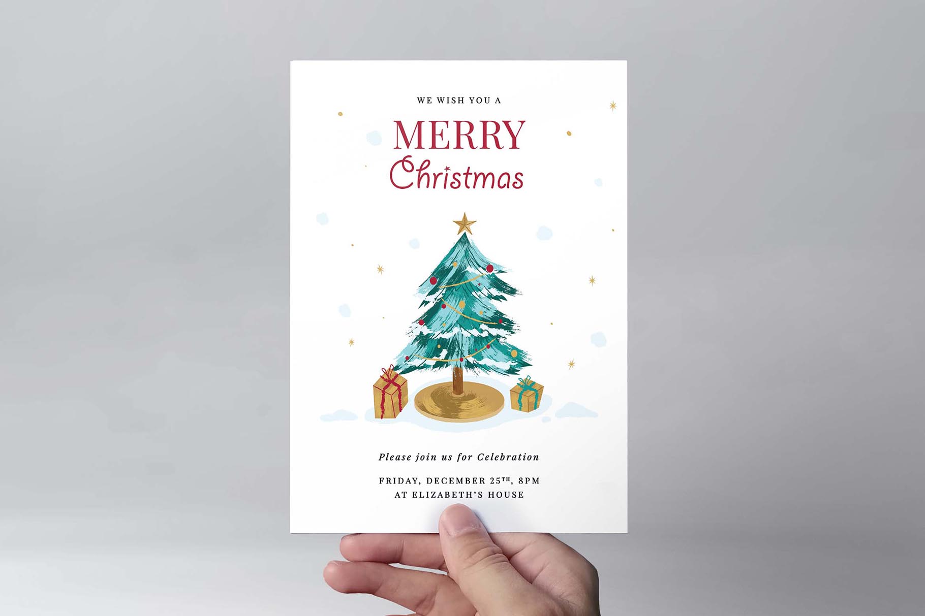 Simple Christmas Greetings Card Template [PSD, AI, Vector] - BrandPacks