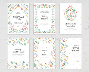 Ornate Christmas Greetings Flyers (PSD, AI, Vector Formats)