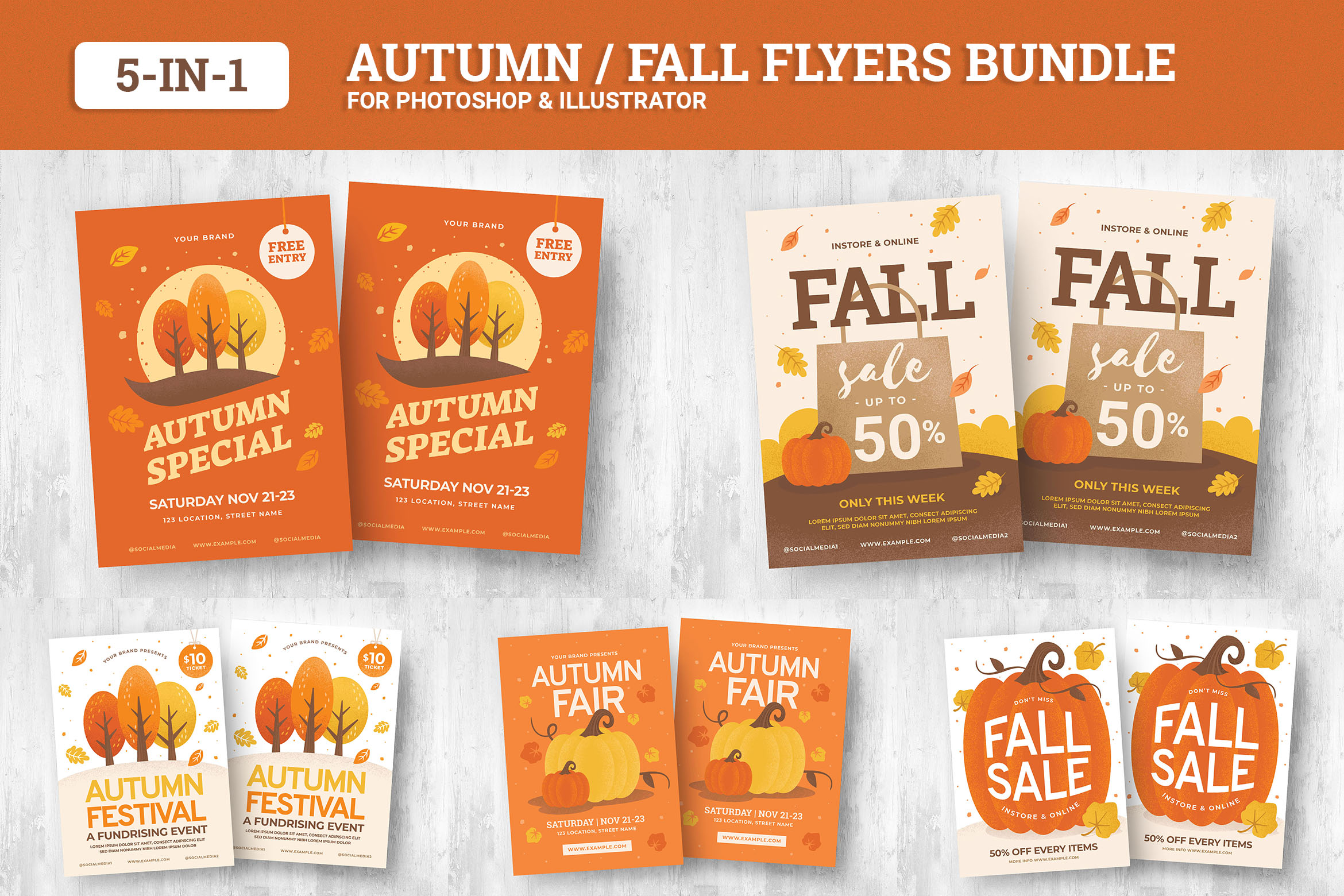 Autumn / Fall Flyer Templates Bundle
