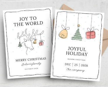 Minimal Christmas Card Flyers (PSD, AI, Vector Formats)