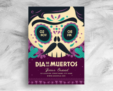Dia De Los Muertos Flyer Template (PSD, AI, Vector Formats)