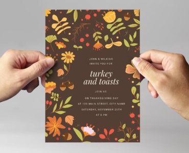 Festive Thanksgiving Card (PSD, AI, Vector Formats)