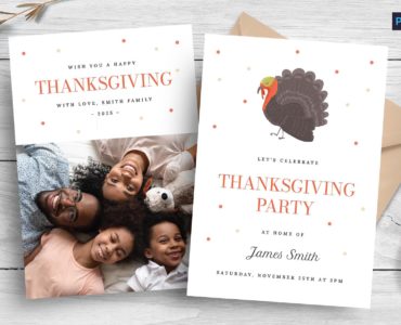 Minimal Thanksgiving Greetings Card Template