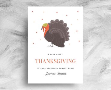 Minimal Thanksgiving Greetings Card Template
