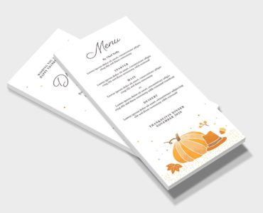 Minimal Thanksgiving Menu Template (PSD, AI, Vector Formats)