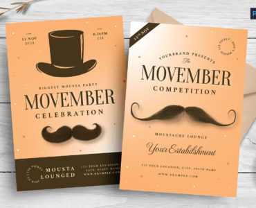 Movember Mustache Flyer Templates (PSD, AI, Vector Formats)