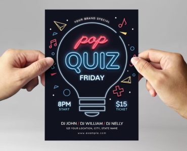 Pop Quiz Night Flyer Template (PSD, AI, Vector Formats)