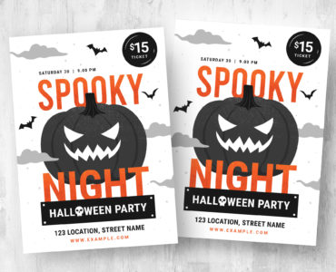 Simple Halloween Flyer Templates in PSD & Vector