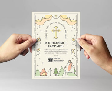 Church Youth Camp Flyer Template (PSD, AI, Vector Formats)