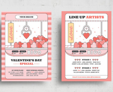 Valentine's Day Retro Arcade Concept (PSD, AI, Vector Formats)
