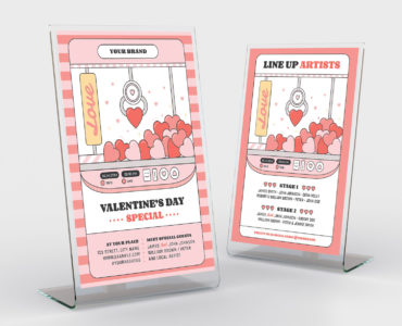 Valentine's Day Retro Arcade Concept (PSD, AI, Vector Formats)