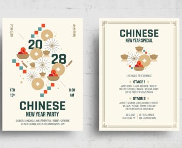 Contemporary Chinese New Year Flyer (PSD, AI, Vector Formats)